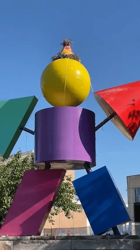 a colorful sculpture with a lot of different shapes and sizes
