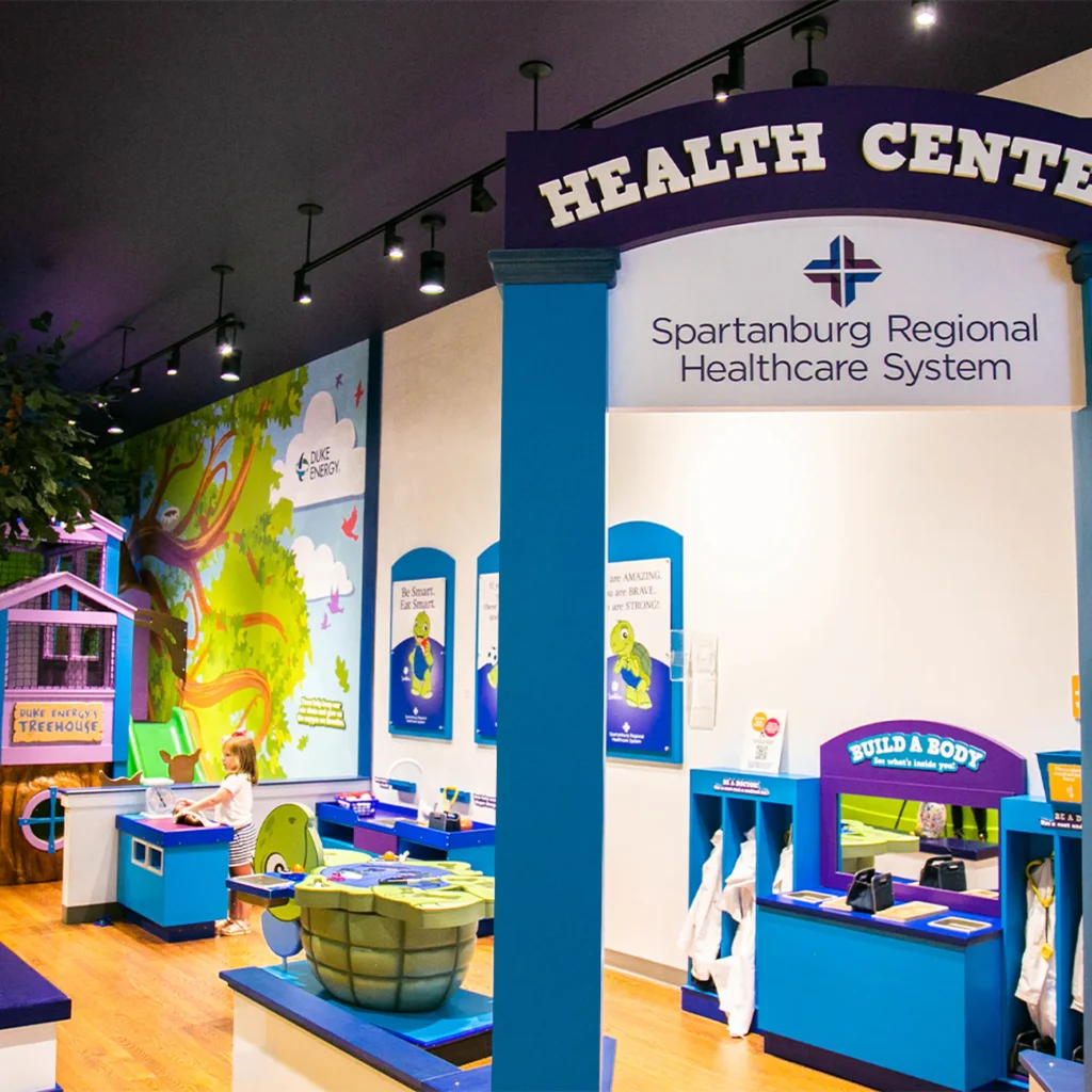 Spartanburg Regional Health Center exhibit at the Children's Museum of the Upstate Spartanburg location.