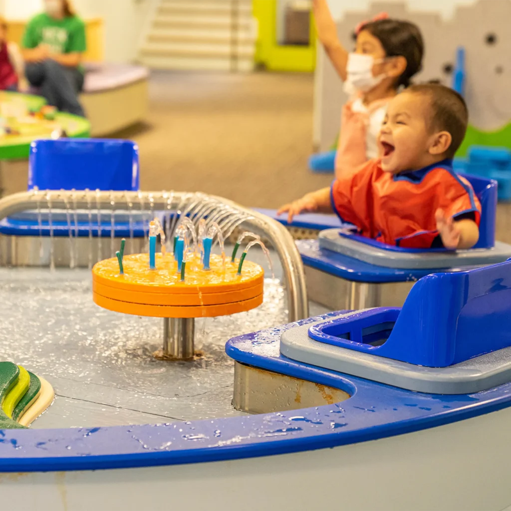 splash pad at Spartanburg water exhibit at the Children's Museum of the Upstate Spartanburg location.