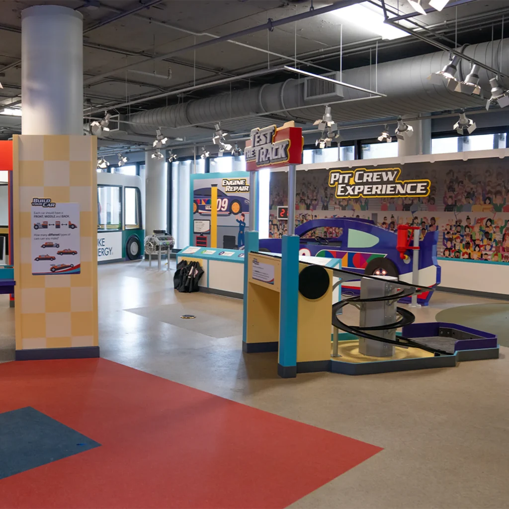 Wheels on the Ground Exhibit at the Children's Museum of the Upstate Greenville location.