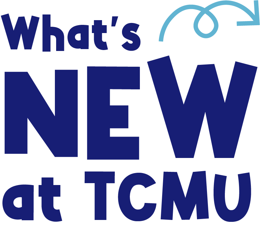 Graphic that says "What's New at TCMU" and pointing to blocks with new events at The Children's Museum of the Upstate